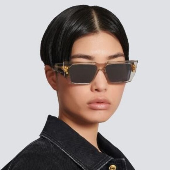 Balmain Women Sunglasses Crystal Grey Gold Cat Eye B-VI BPS-121B-54 BRAND NEW main image 4